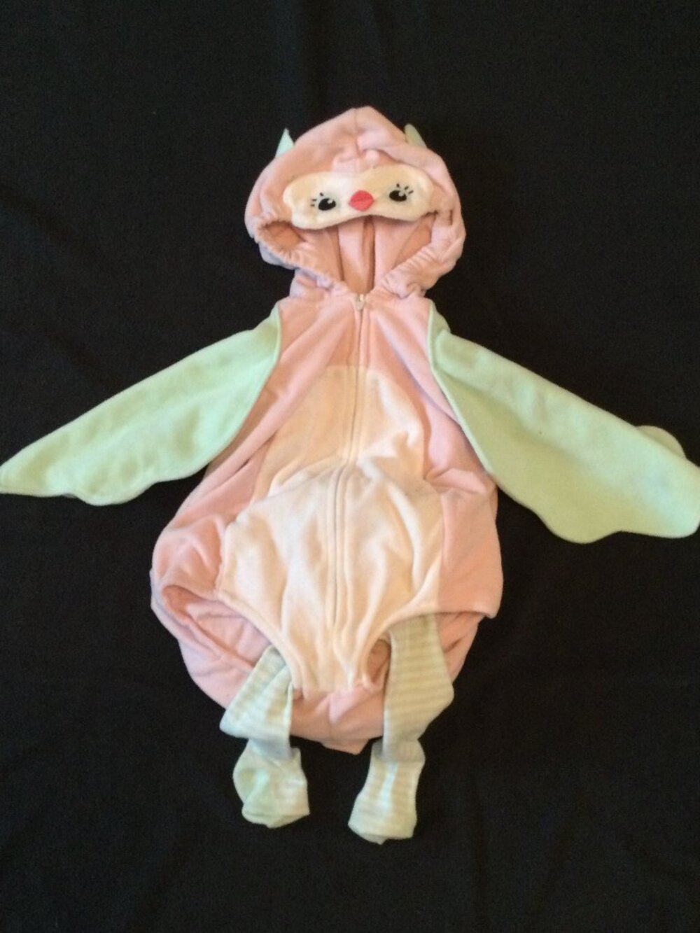 Carter's Baby Infant Owl costume and legging set pink & mint green 12M